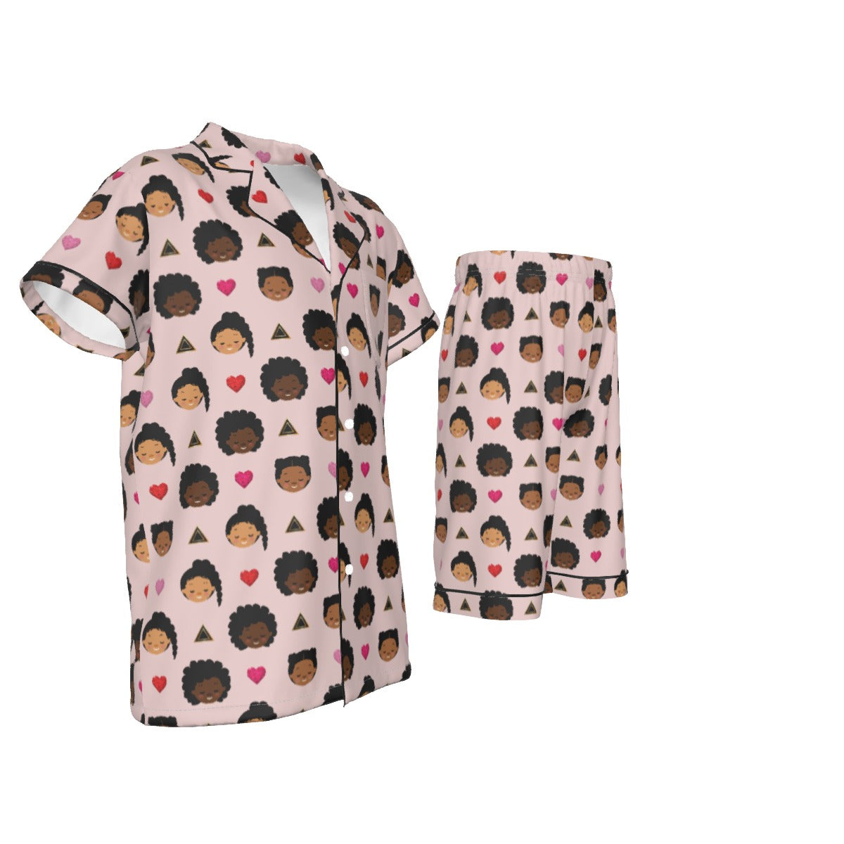 Love Me (Pink) Kid's Satin Short Pajamas