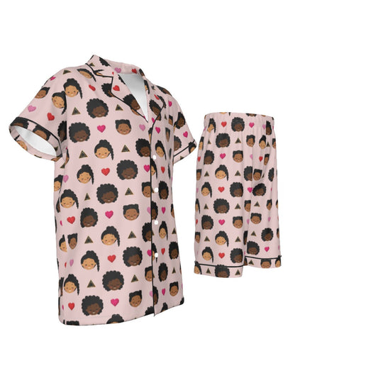 Love Me (Pink) Youth Satin Short Pajamas