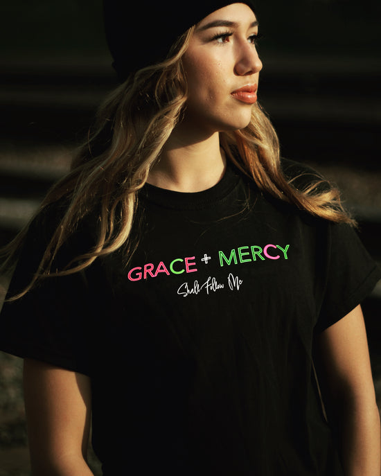 T-shirt with the words grace and mercy