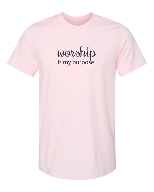 Worship is My Purpose Short Sleeve Shirt (Soft Pink)
