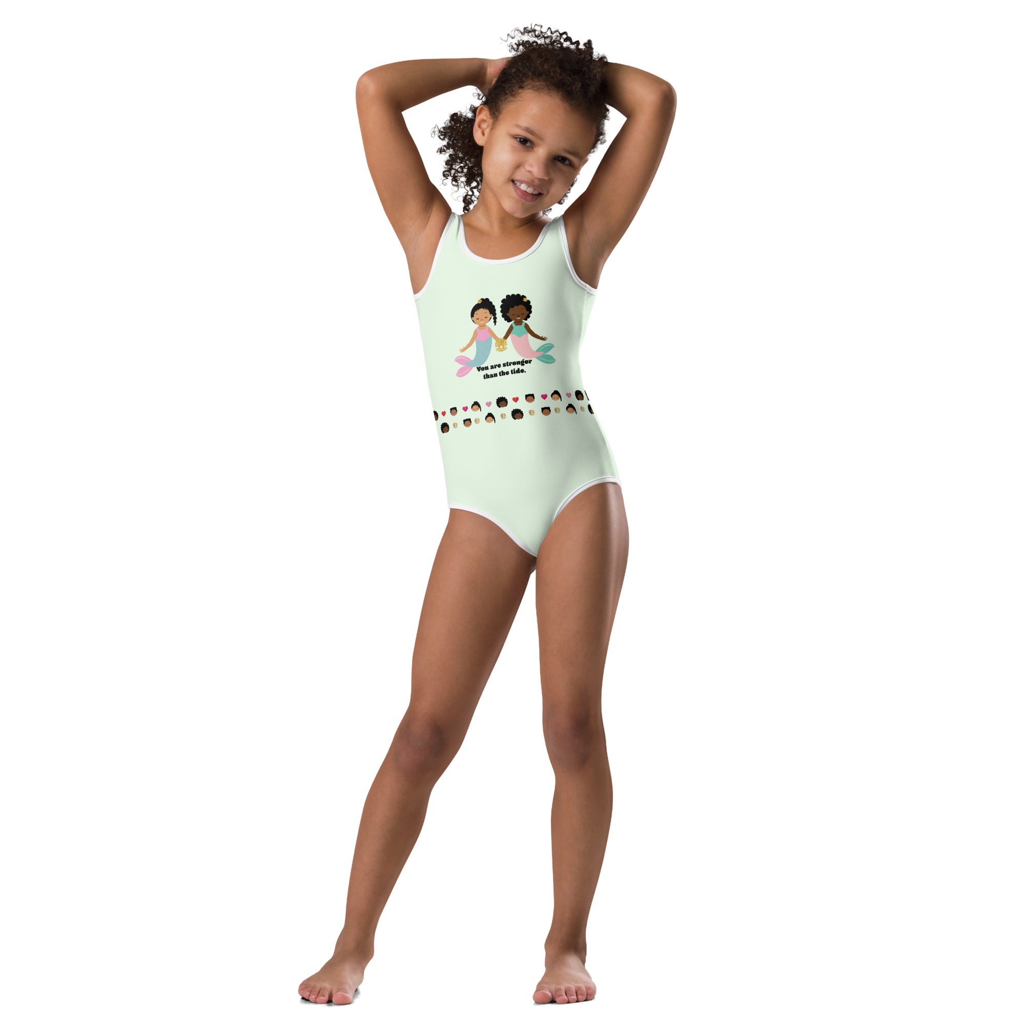 Mermaid Strong One Piece Toddler Kids Swimsuit GoGoGabby