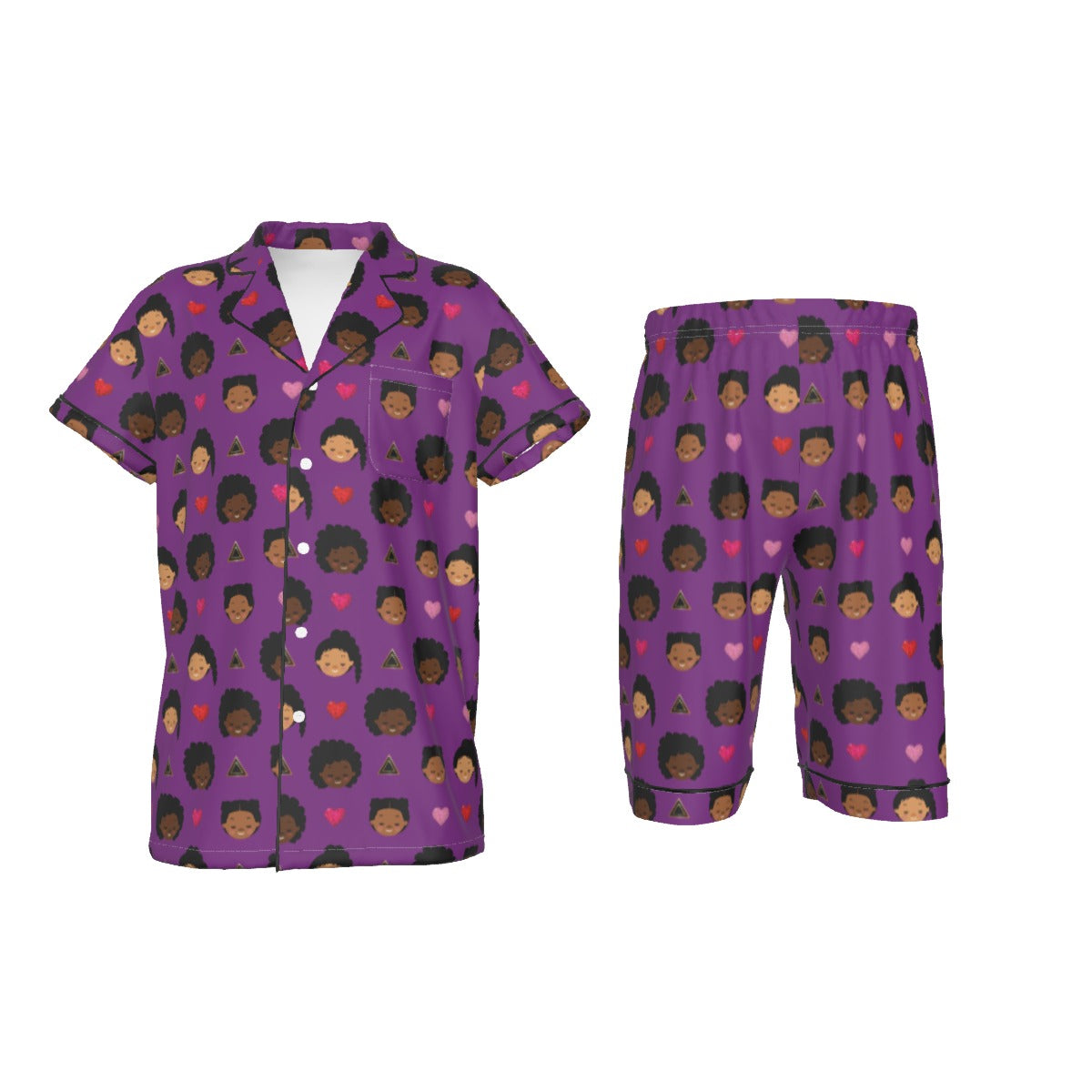 All-Over Print Kid's Imitation Silk Short Pajamas – GoGoGabby