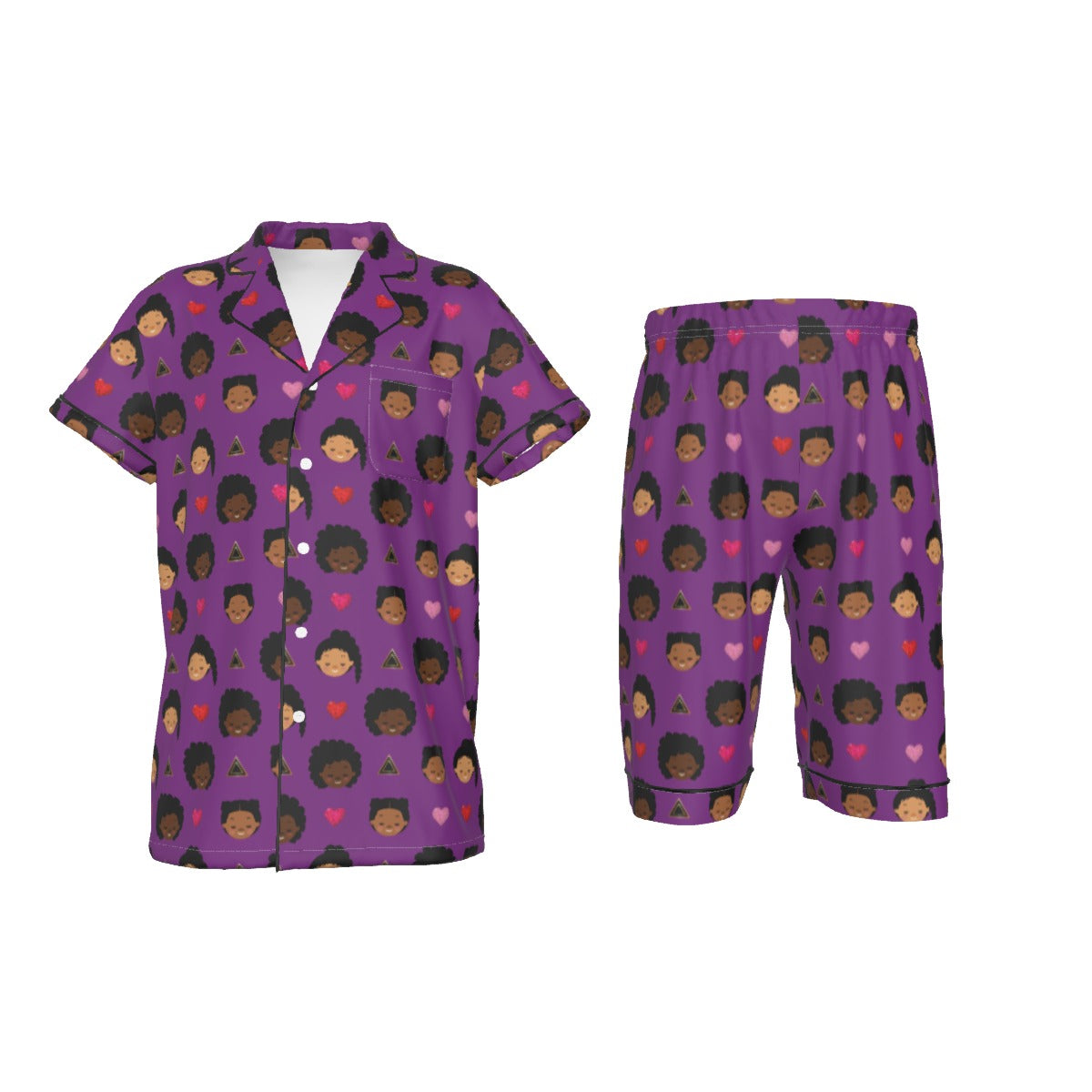 Love Me (Violet) Youth Satin Short Pajamas