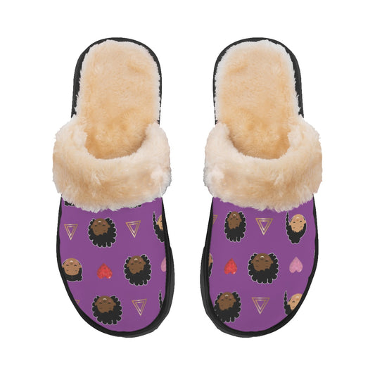 Royal Purple Plush Slippers (Little Kids)