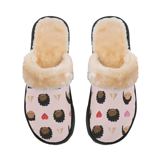 Pink Kid's Home Plush Slippers