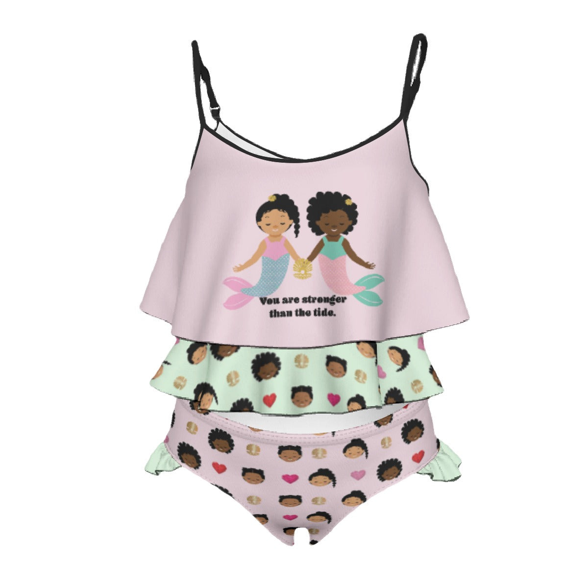 Pink Mermaid Strong Two-Piece Kid's Swimsuit