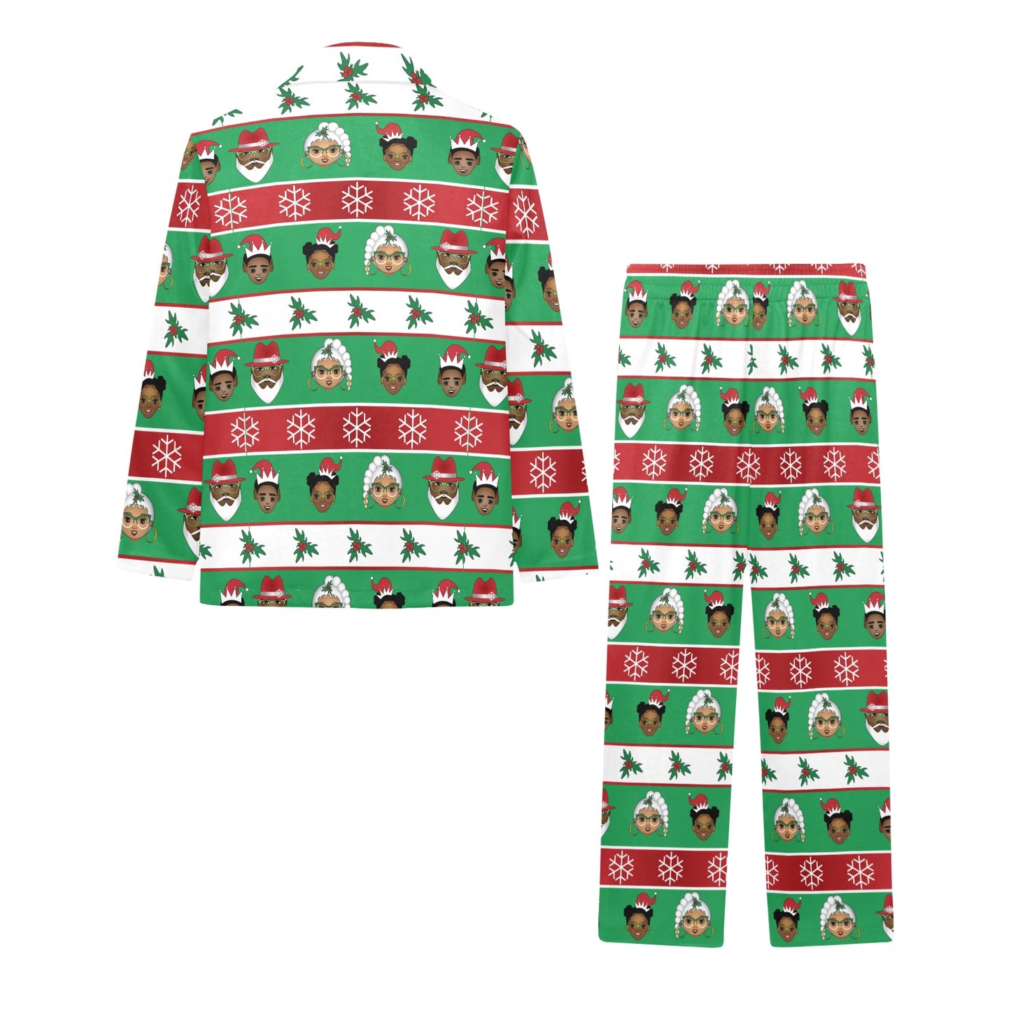 Christmas Classic Button Up PJ Set Little Boys' V-Neck Long Pajama Set (Model Sets 02)