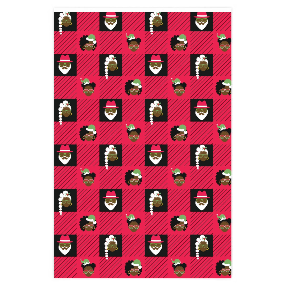 Plaid Christmas Wrapping Paper (Red)