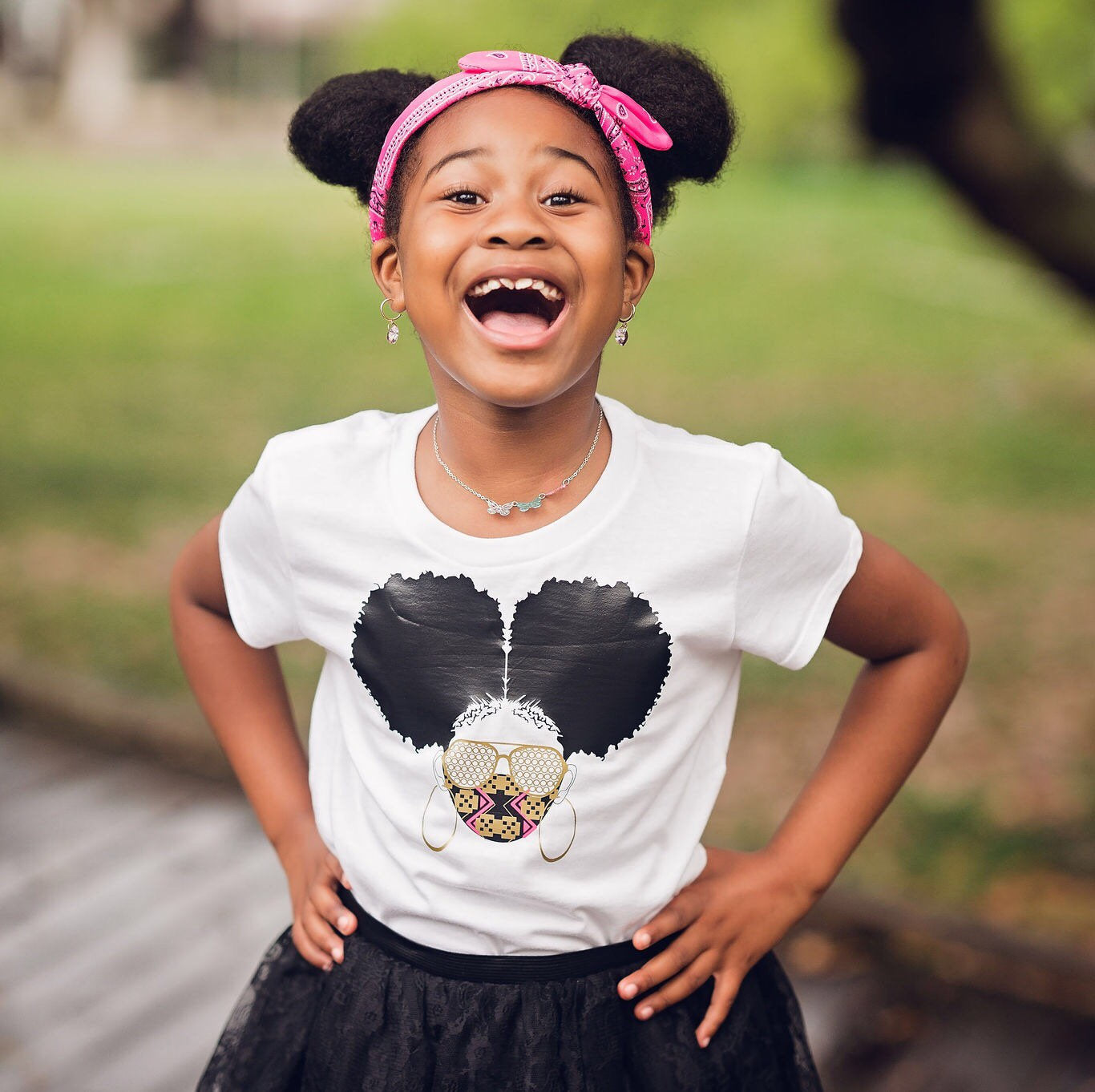 Kids Afro puff shirt, black girl, black girl magic shirt, gift for daughter, black pride, curly hair, african american shirt, girl power tee