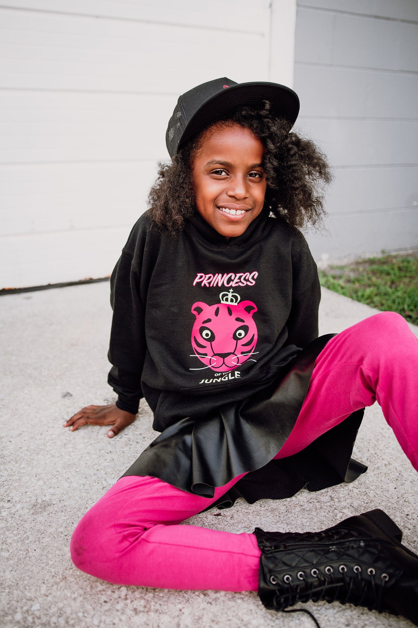 Princess hoodie for kids, gift for kids, gift for her, hoodie for girls, pink tiger princess sweater